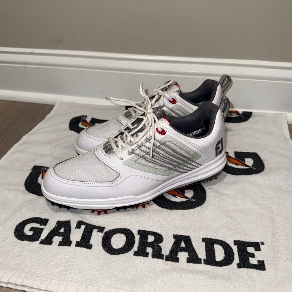 FootJoy Fury White and Gray Golf Shoes 8M